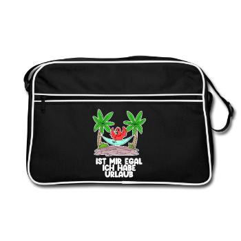 Urlaub Spruch Sprüche - Retro Tasche - Schwarz/Weiß - Vorne