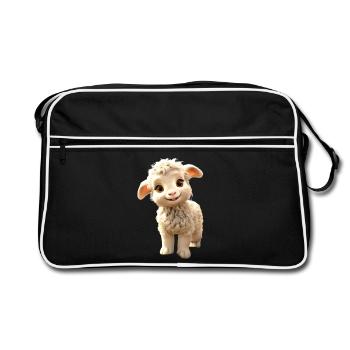Sheep Lamb Mow Sheep Shepherd Cute Sheep Sheep - Retro Bag - black/white - Front