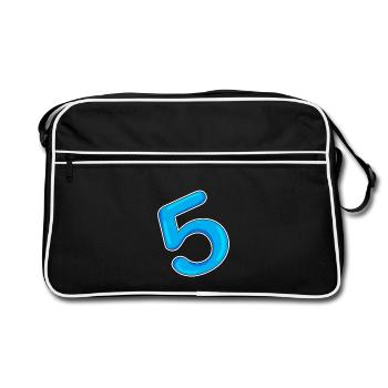 Numéro 5 Bleu - Sac Retro - noir/blanc - Devant