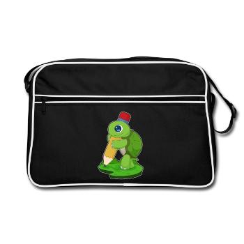 Turtle Pupil Pencil School - Retro Bag - black/white - Front