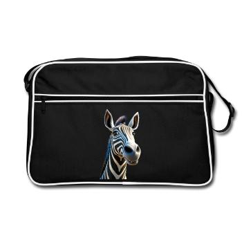 Zebra Africa I Love Cute Zebras Wild Zebra - Retro Bag - black/white - Front