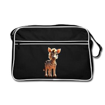 Zebra Africa I Love Cute Zebras Wild Zebra - Retro Bag - black/white - Front