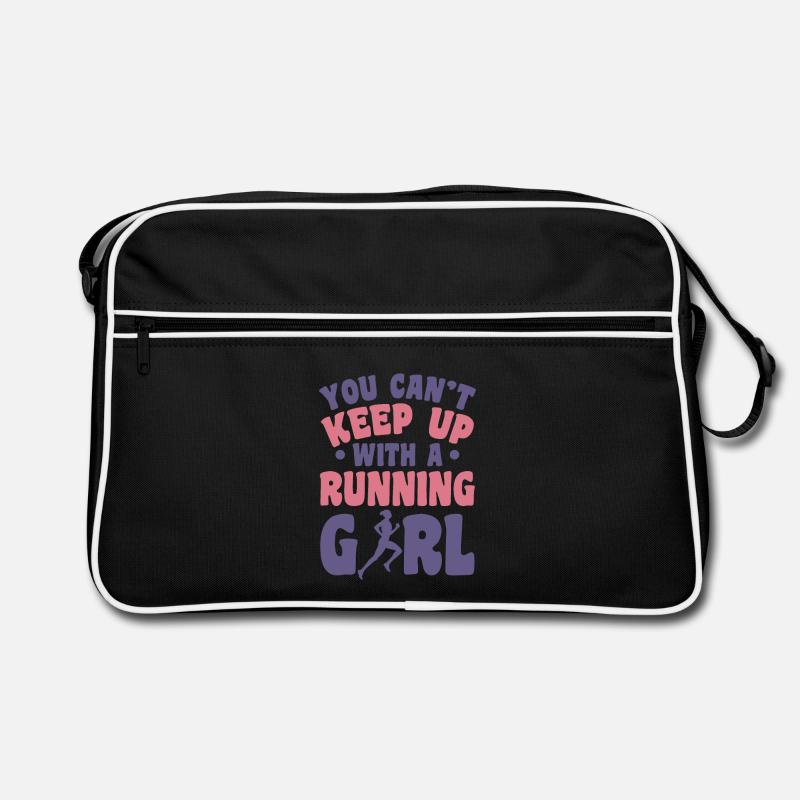 Läuferin - Retro Tasche - Schwarz/Weiß