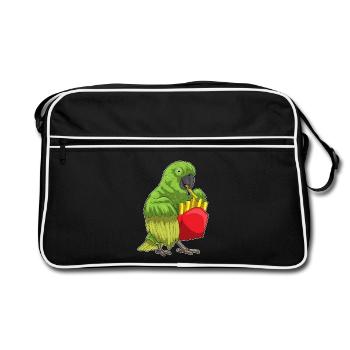 Frites perroquet - Sac Retro - noir/blanc - Devant