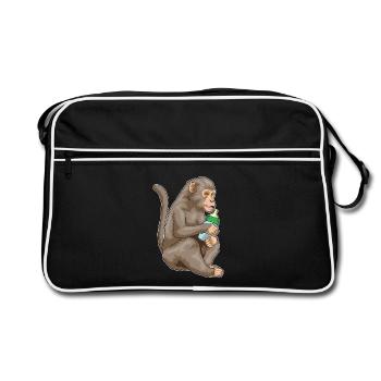 Biberon Monkey - Sac Retro - noir/blanc - Devant