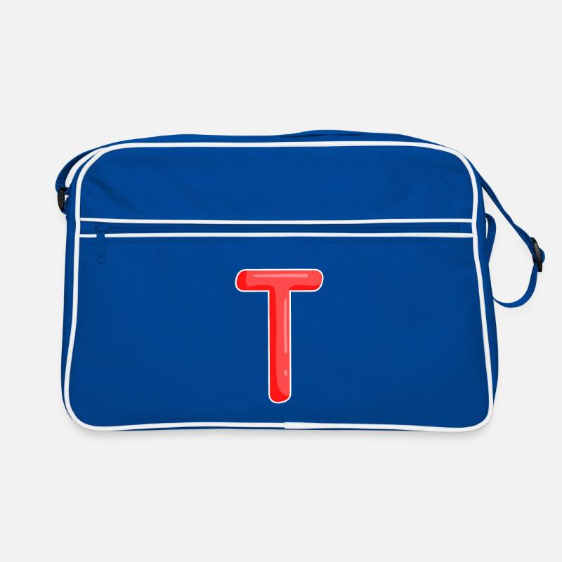 Buchstabe T Anfangsbuchstabe Retro Tasche
