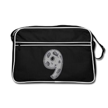 Nine - 9 Moon Motif - Retro Bag - black/white - Front