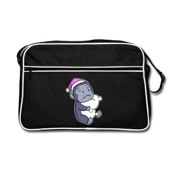 Gorilla Tired Sleeping Sleeping Girl - Retro Bag - black/white - Front
