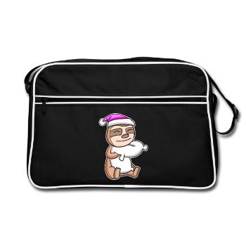 Sloth Tired Sleeping Sleeping Girl - Retro Bag - black/white - Front