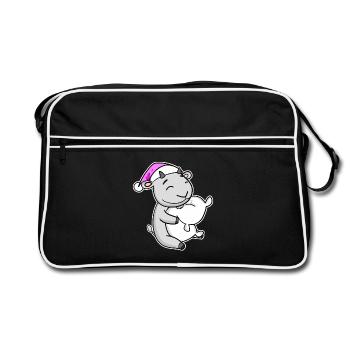 Goat Tired Sleeping Sleeping Girl - Retro Bag - black/white - Front