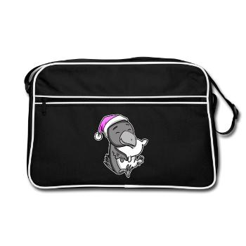 Crow Tired Sleeping Sleeping Girl - Retro Bag - black/white - Front