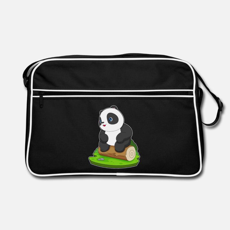 Panda Baumstamm Retro Tasche