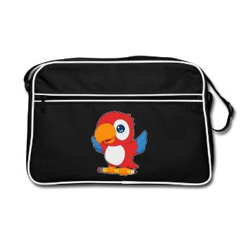 Parrot Pupil Pencil School - Retro Bag - black/white - Front