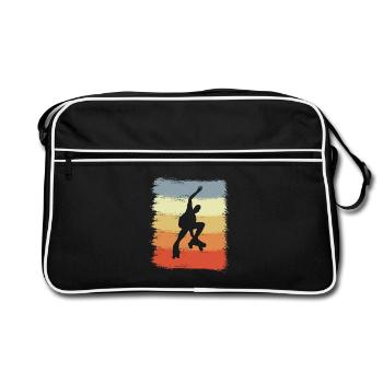 Vintage Roller Skating Skater - Retro Bag - black/white - Front