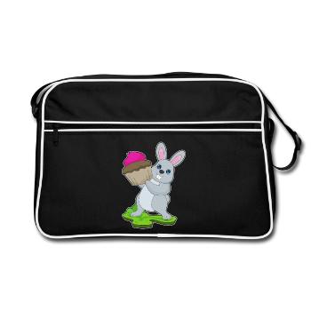 Cupcake lapin - Sac Retro - noir/blanc - Devant