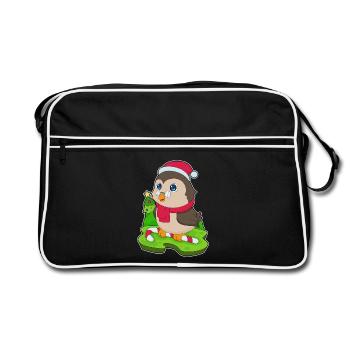 Hibou Noël Candy Cane - Sac Retro - noir/blanc - Devant