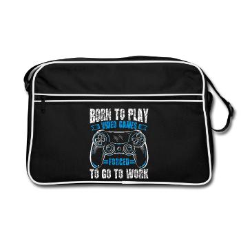 Born to gamble, forced to work, gaming - Retro Bag - black/white - Front