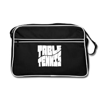 Table tennis with table tennis bat Ping Pong - Retro Bag - black/white - Front