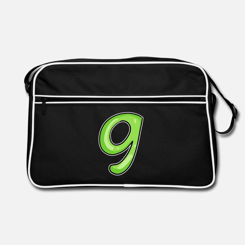 Numéro 9 - Neuf - 9 Motif Vert Vert Clair Sac Retro