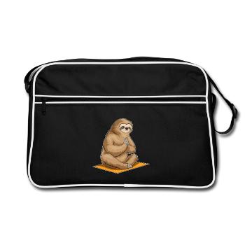 Méditation de fitness au yoga paresseux - Sac Retro - noir/blanc - Devant