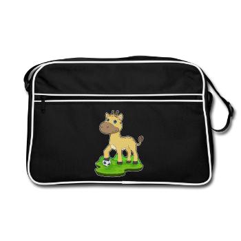 Girafe Joueur De Football Football - Sac Retro - noir/blanc - Devant