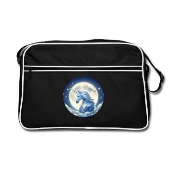 Fantaisie Licorne Chevaux Fans Licorne Amoureux - Sac Retro - noir/blanc - Devant