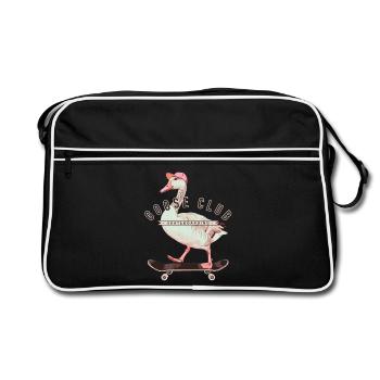 Goose Skateboarding Fun Design - Retro Bag - black/white - Front