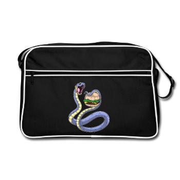 Snake Cheeseburger - Retro Bag - black/white - Front