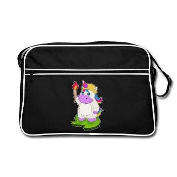 Unicorn Torch - Retro Bag - black/white - Front