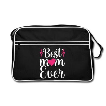 Die beste Mutter aller Zeiten - Retro Tasche - Schwarz/Weiß - Vorne