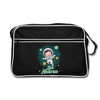 Like Heaven - Astronaut - Retro Tasche - Schwarz/Weiß - Vorne