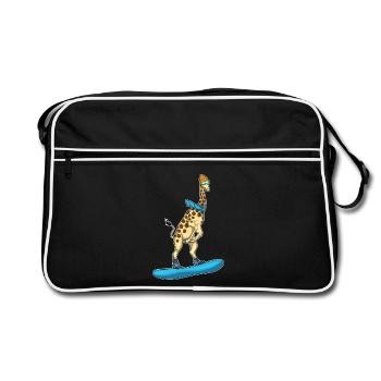 Girafe Snowboardeur Snowboard - Sac Retro - noir/blanc - Devant