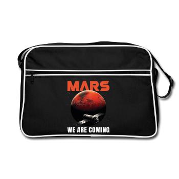 Mars Mission Planète rouge Vaisseau spatial spatial - Sac Retro - noir/blanc - Devant