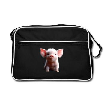 Cochon domestique Cochon Cochon Porcelet Cochon - Sac Retro - noir/blanc - Devant