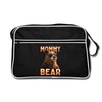 Mommy Bear Mom Bear Mother's Day Grizzly Bears - Retro Bag - black/white - Front