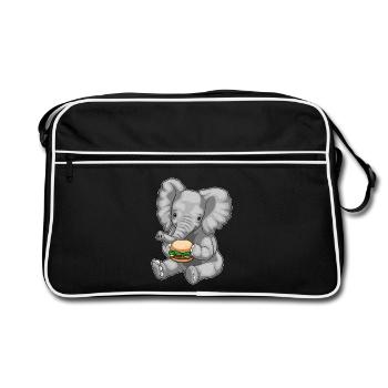 Elephant Cheeseburger - Retro Bag - black/white - Front