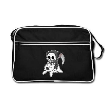 Grim Reaper Polar Bear Motif - Retro Bag - black/white - Front