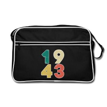 1943 - Born 1943 - Built in 1943 - Retro Bag - black/white - Front