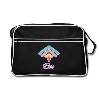 Motif de bébé arc-en-ciel 1er anniversaire - Sac Retro - noir/blanc - Devant