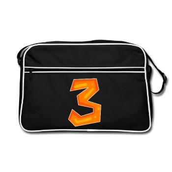 3 orange - Retro Tasche - Schwarz/Weiß - Vorne