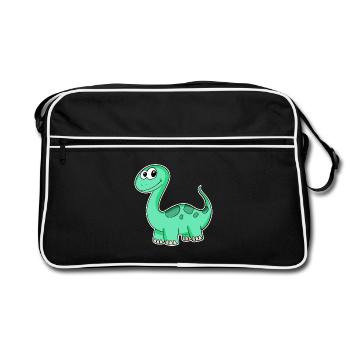 Motif Dino Dinosaure Vert - Sac Retro - noir/blanc - Devant