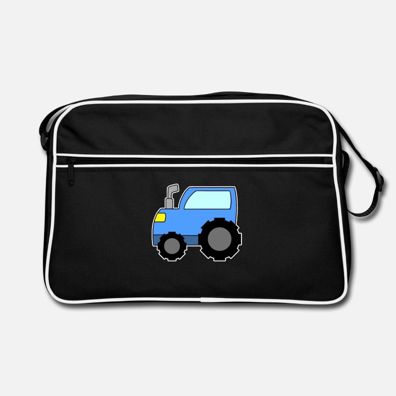 Traktor Blau Retro Tasche