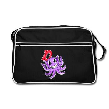 10th Birthday Motif Octopus - Ten Years Old - Retro Bag - black/white - Front
