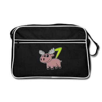 Motif 7e anniversaire de l’orignal - Sept ans - Sac Retro - noir/blanc - Devant