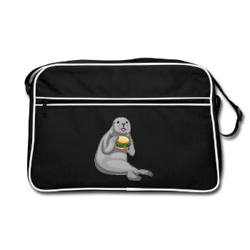Cheeseburger du phoque - Sac Retro - noir/blanc - Devant