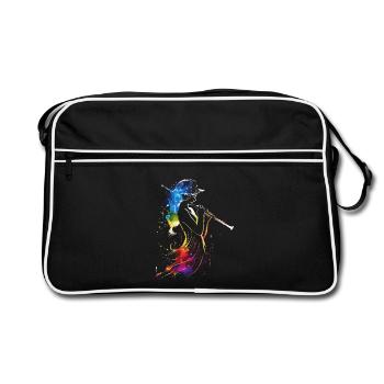 Flute player Retrowave - Retro Bag - black/white - Front