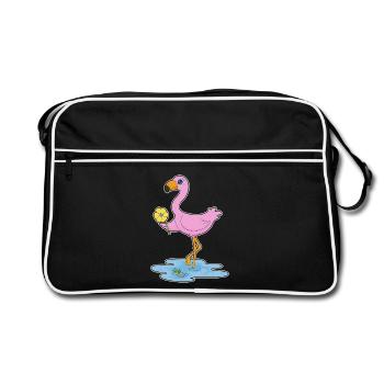 Fleur de flamant rose - Sac Retro - noir/blanc - Devant