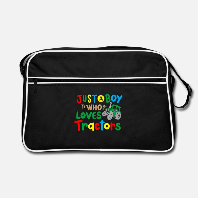 Traktor Traktor-Liebhaber - Retro Tasche - Schwarz/Weiß