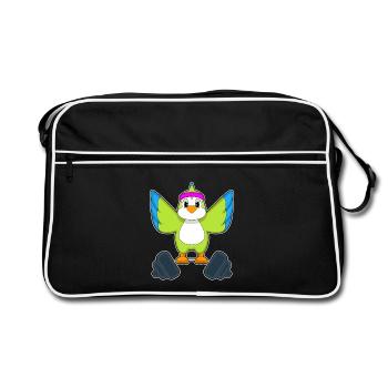 Parrot Bodybuilder Barbell Bodybuilding - Sac Retro - noir/blanc - Devant