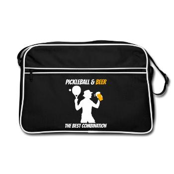 Pickleball & Beer The Best Combination - Retro Bag - black/white - Front